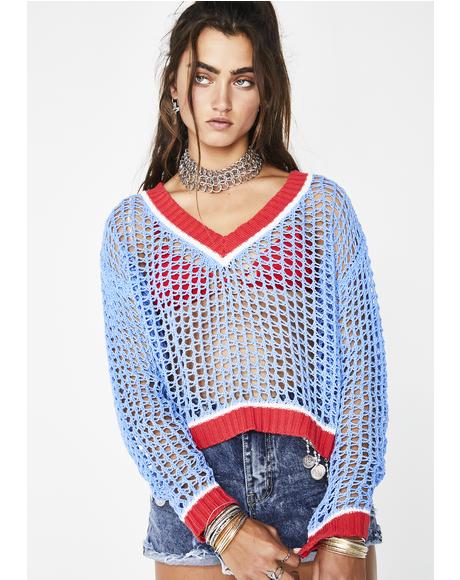 Posh Spice Open Knit Sweater