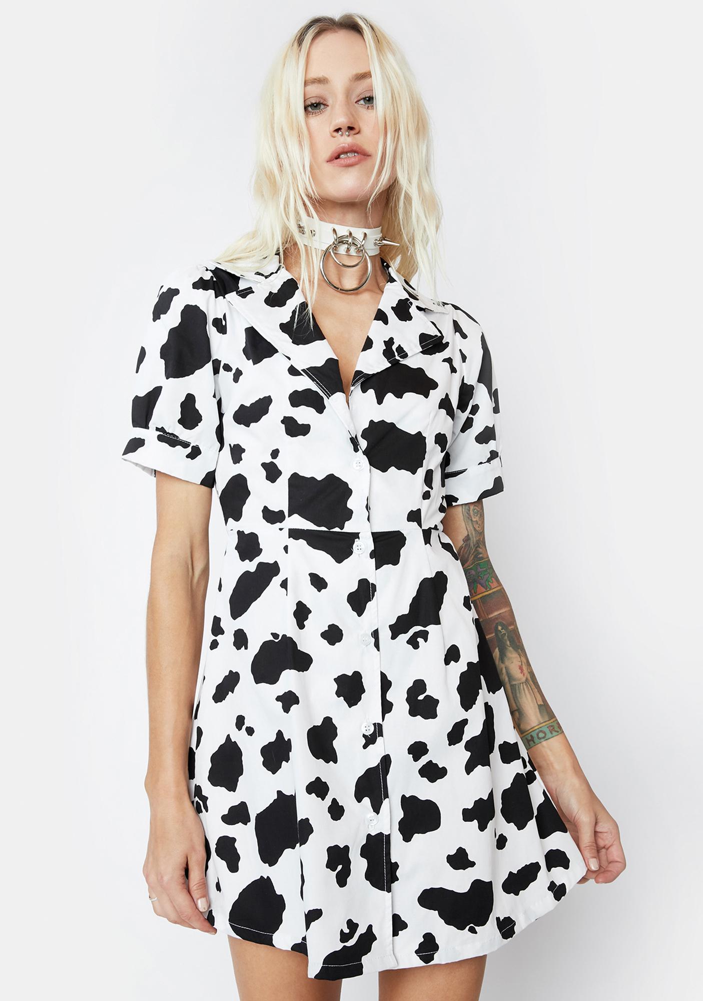 two piece cow print outfit
