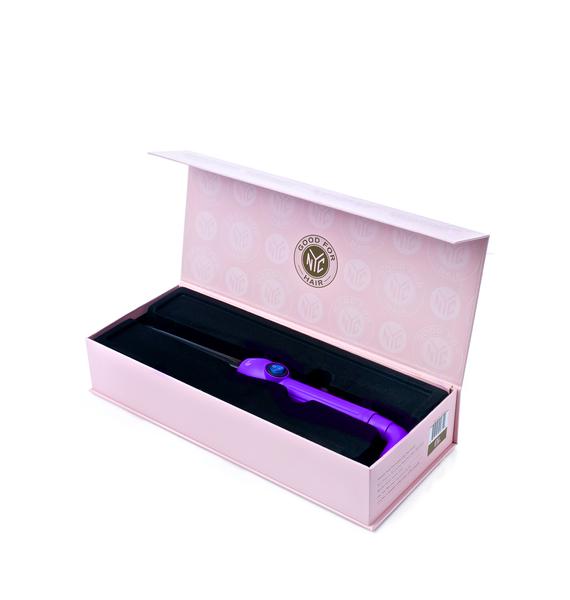 Eva NYC Metallic Purple ClipFree Curling Wand Dolls Kill