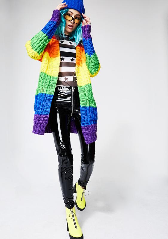 dolls kill rainbow cardigan