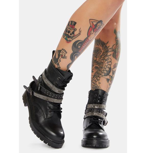 steve madden combat boots with rhinestones