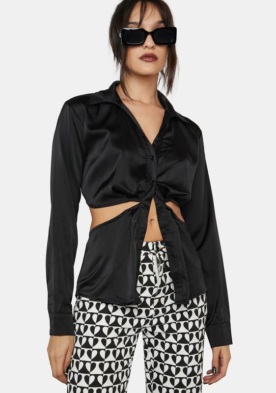 cut out button up shirt