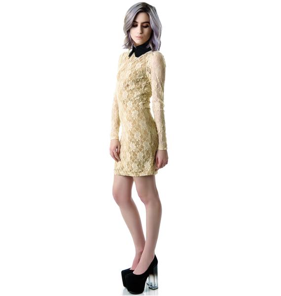 Arianna Tipped Collar Lace Dress Dolls Kill