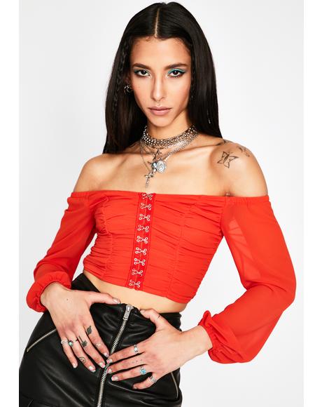 Hit Me Up Off The Shoulder Top