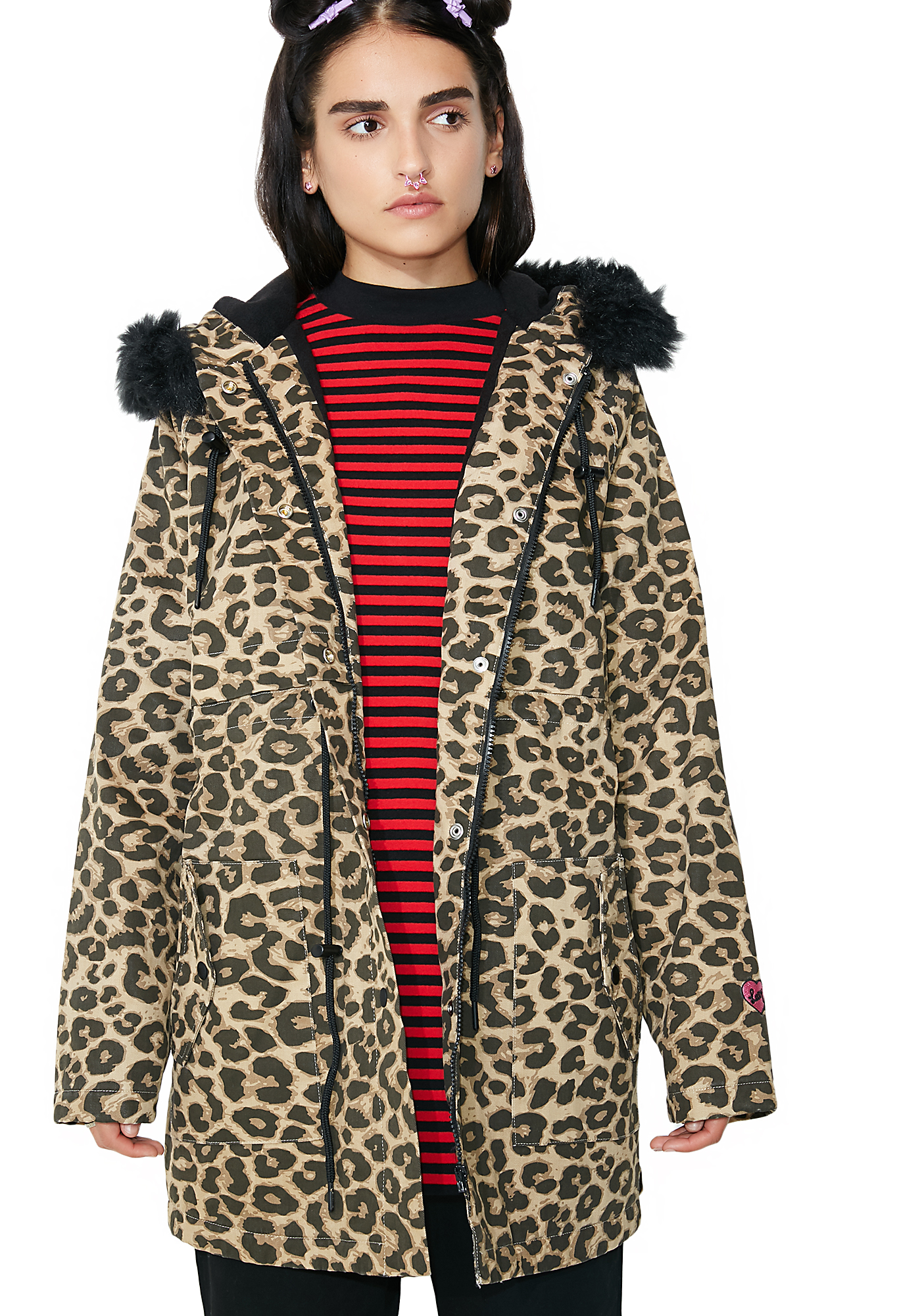 lazy oaf leopard parka