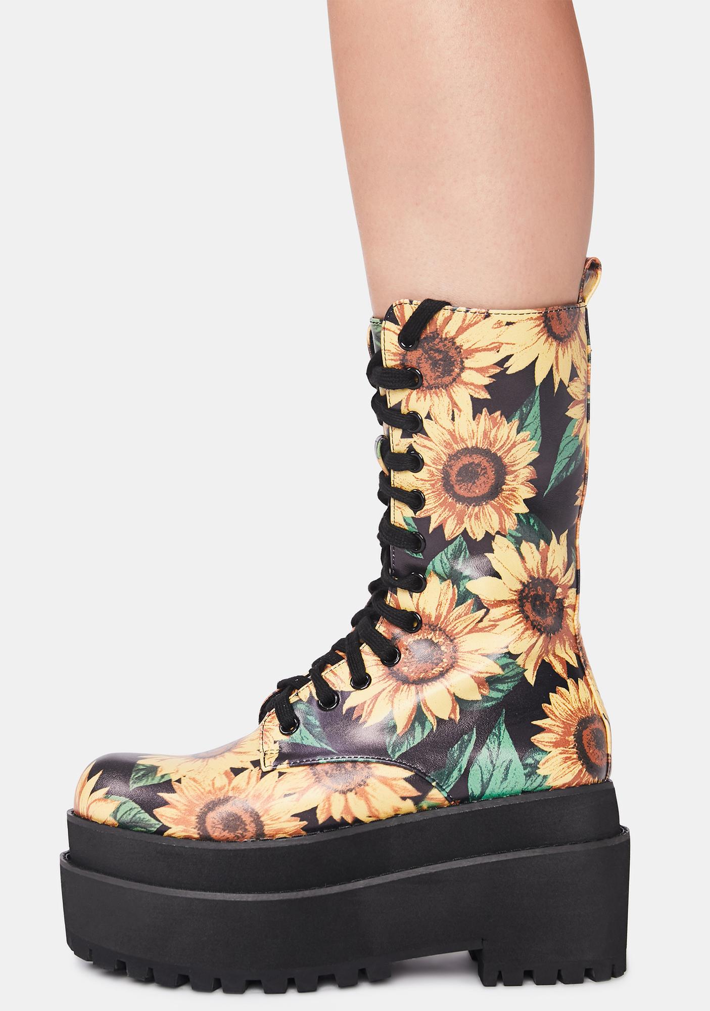 sunflower combat boots