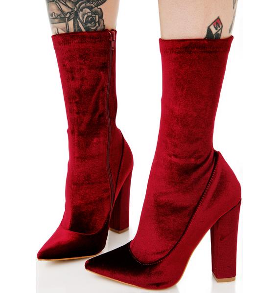 Burgundy Direction Velvet Boots Dolls Kill 1572