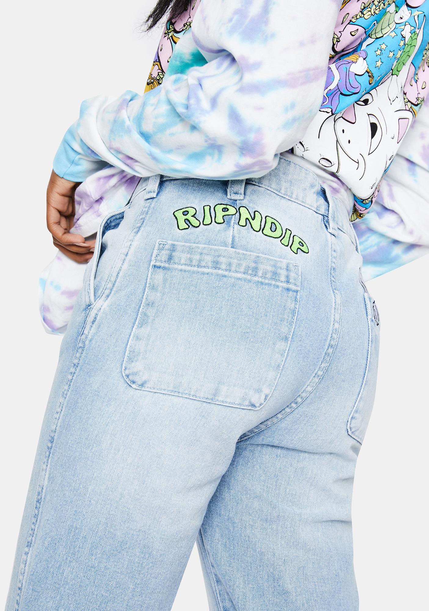 RIPNDIP Light Wash Peace No Love Jeans Dolls Kill