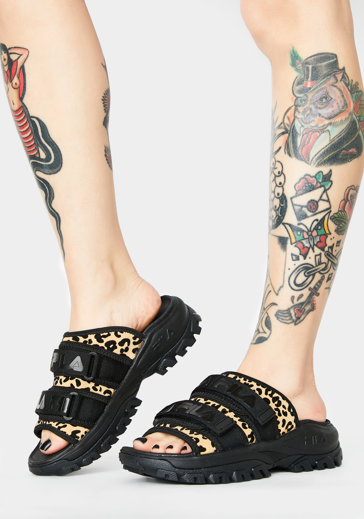 fila leopard sandals