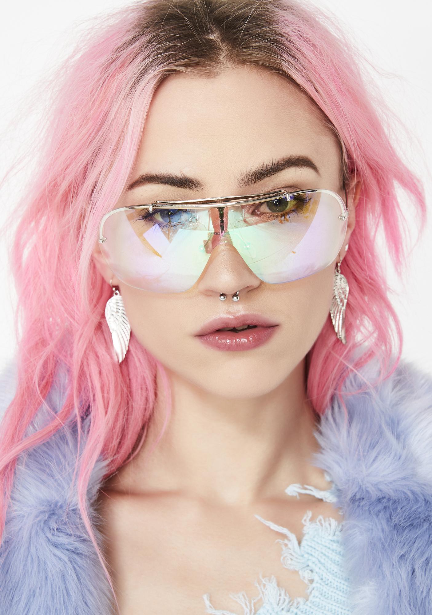 clear iridescent sunglasses