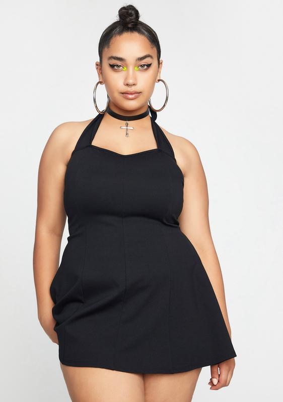 plus size fit and flare mini dress