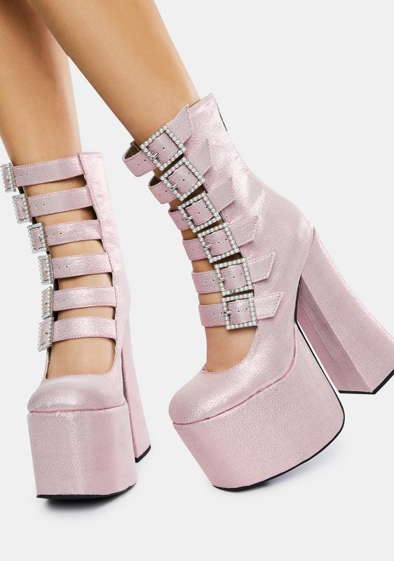 buckle platform heels