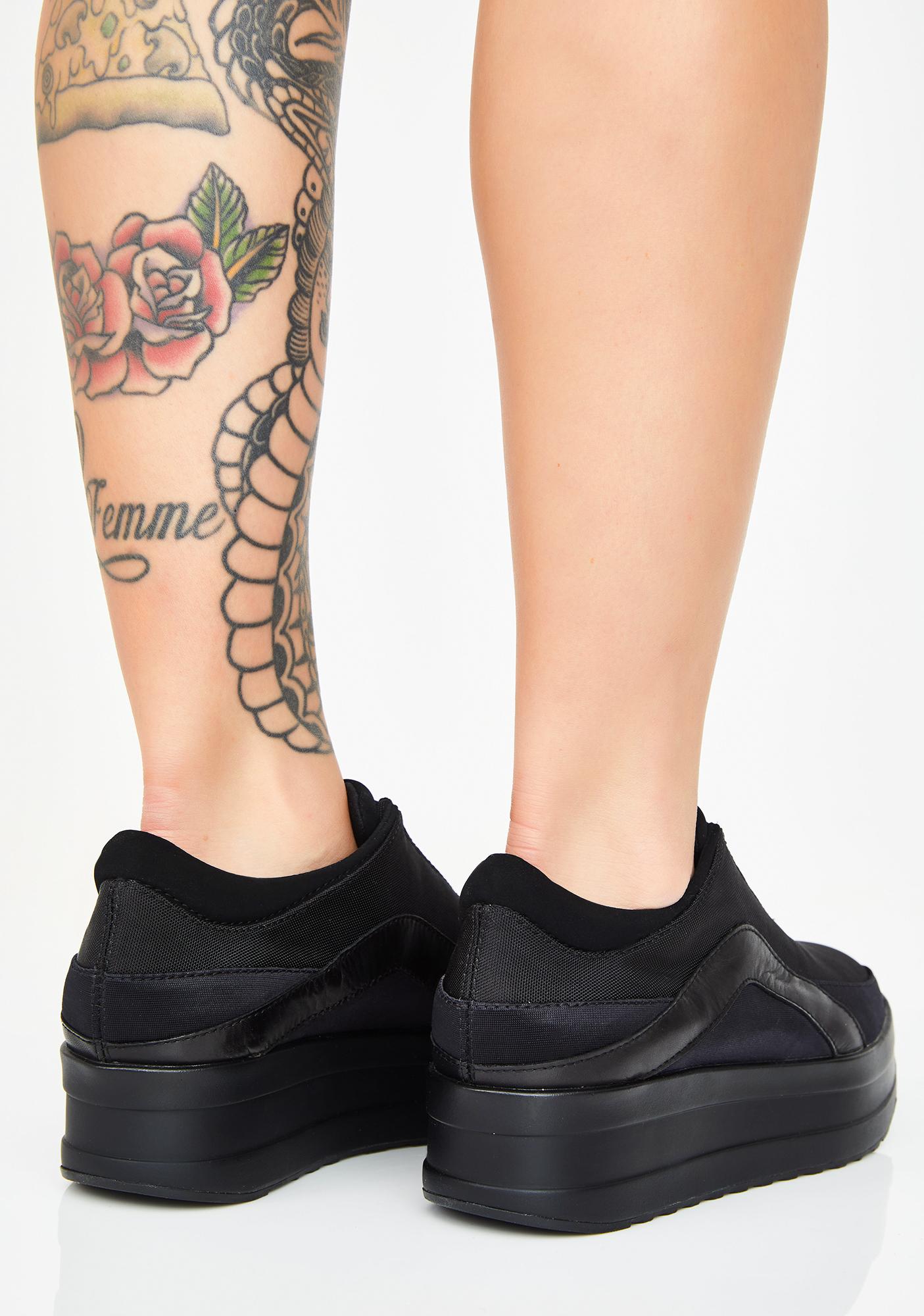 vagabond black platform sneakers