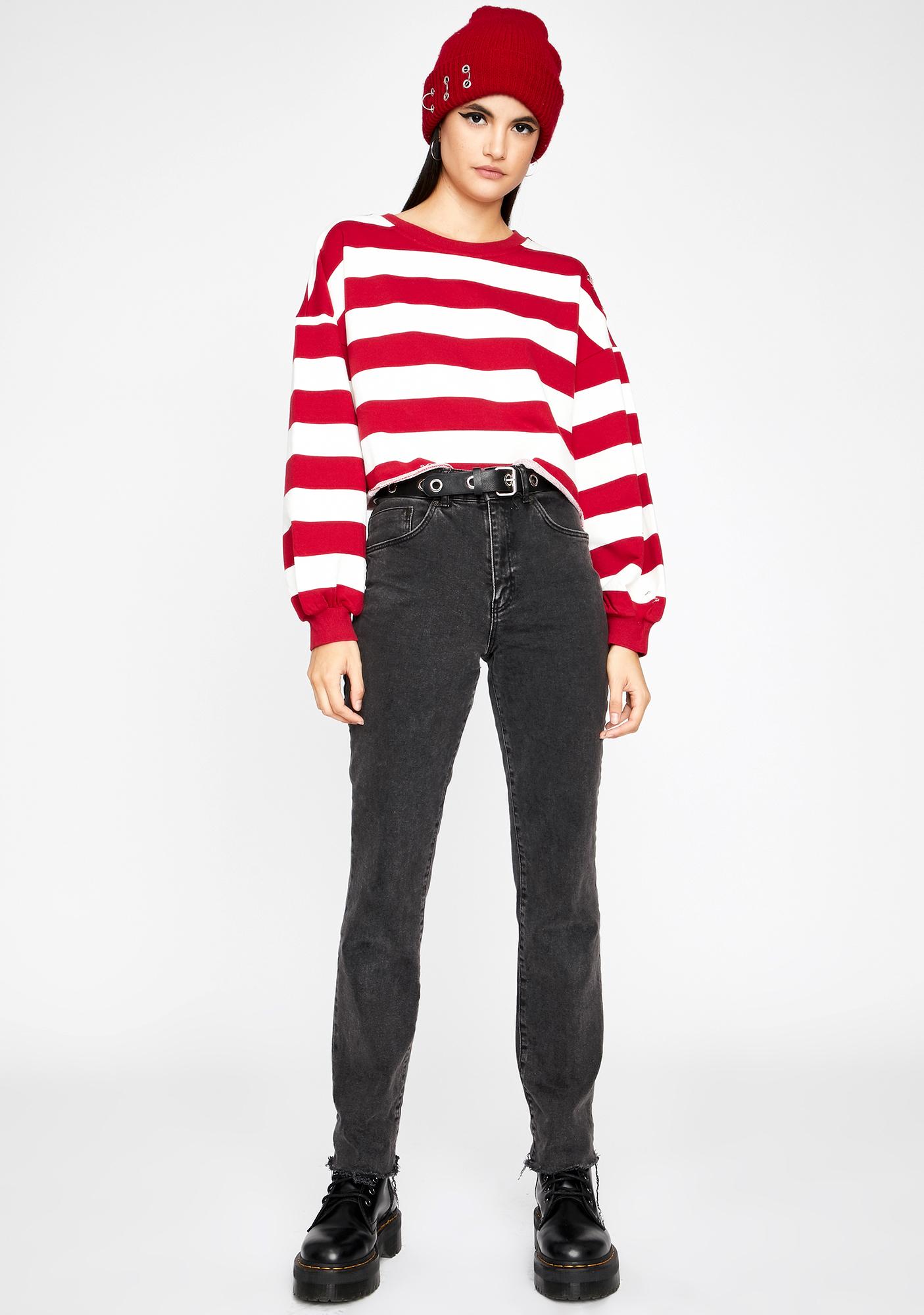 Long Sleeve Crop Top Stripe Waldo | Dolls Kill