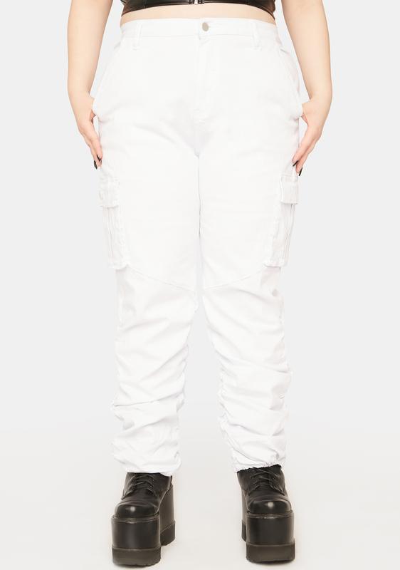 plus size white cargo pants