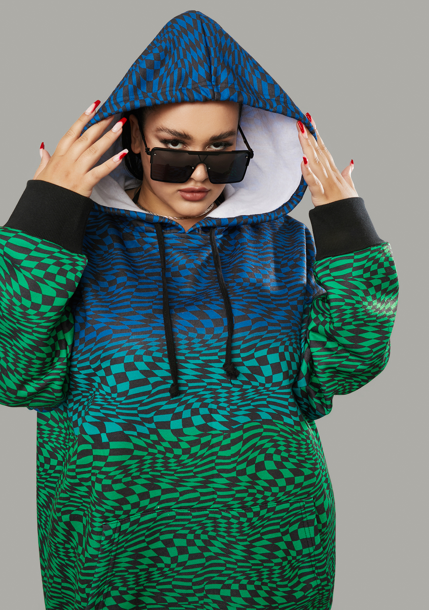poster print oversized hoodie