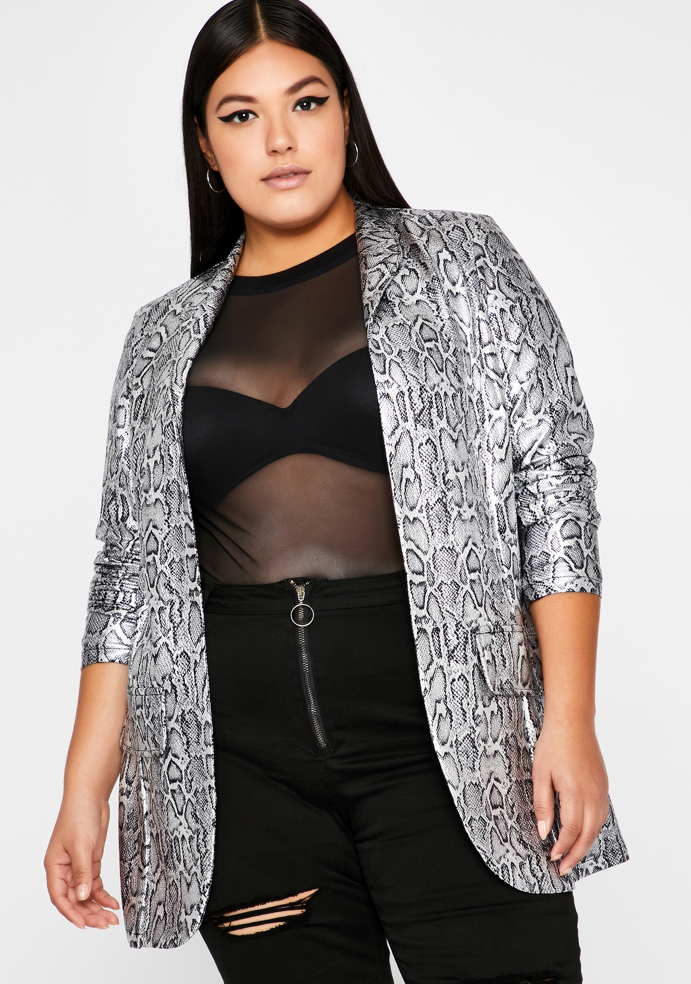plus size snakeskin jacket