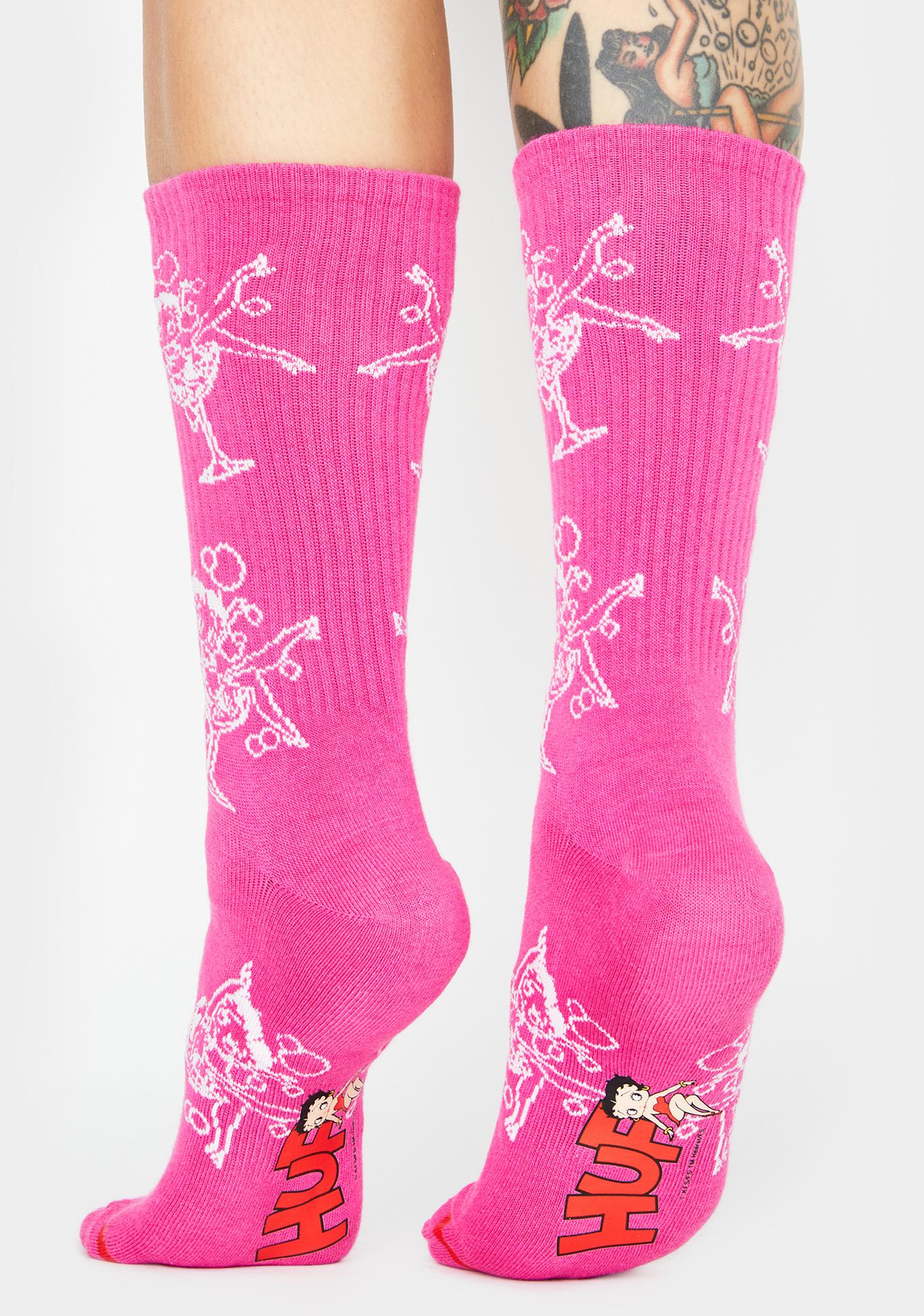 HUF Betty Boop Martini Crew Socks | Dolls Kill