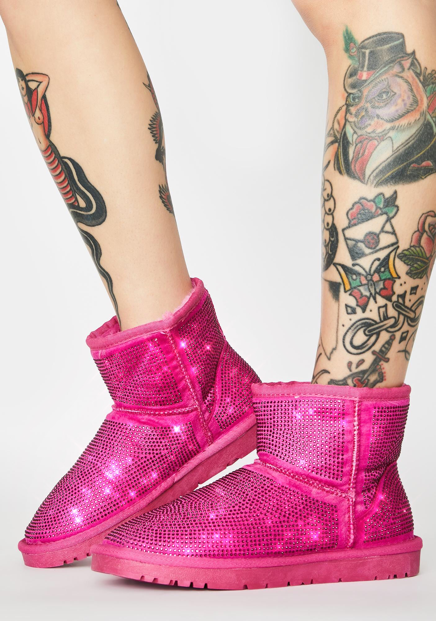 AZALEA WANG Pink All Night Long Rhinestone Ankle Boots | Dolls Kill