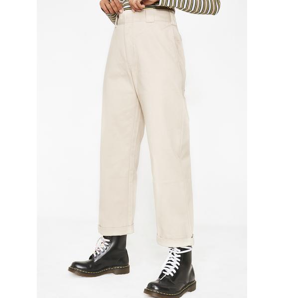 dickies roll hem crop wide leg pants