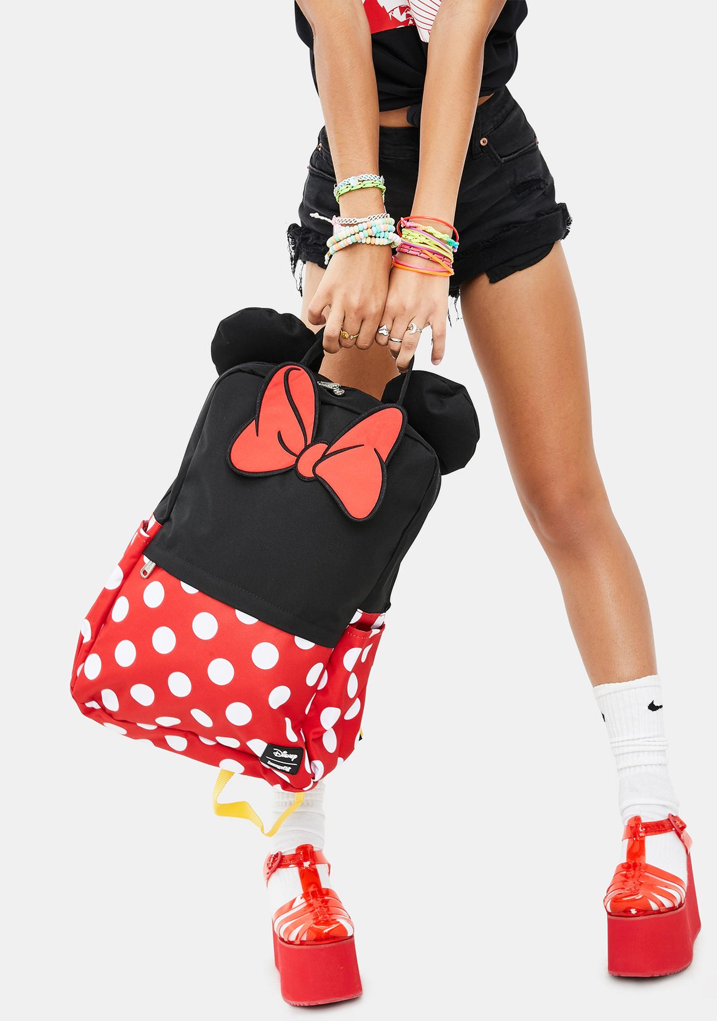 Loungefly Minnie Mouse Cosplay Square Nylon Backpack | Dolls Kill