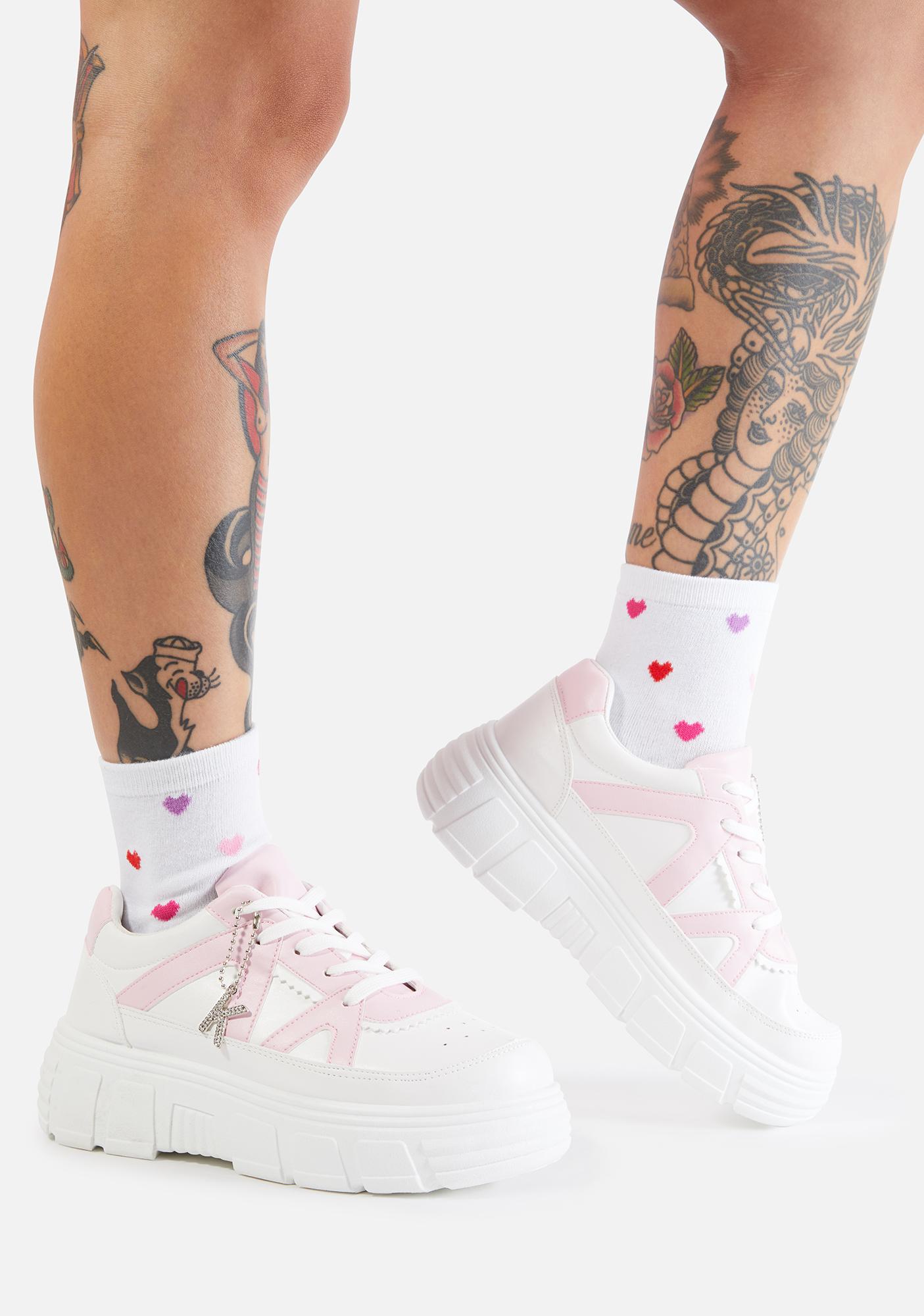 koi footwear white platform sneakers