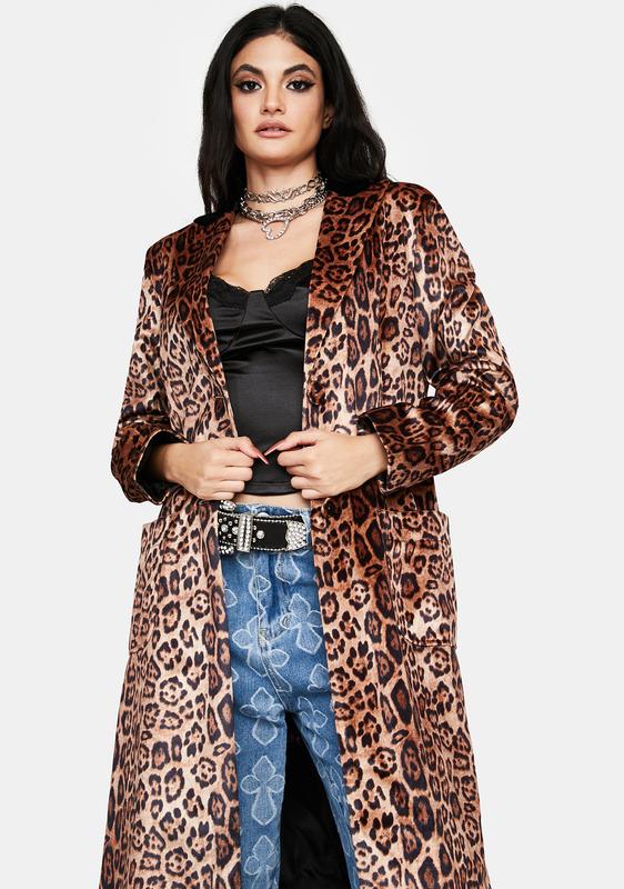 leopard print trench coat