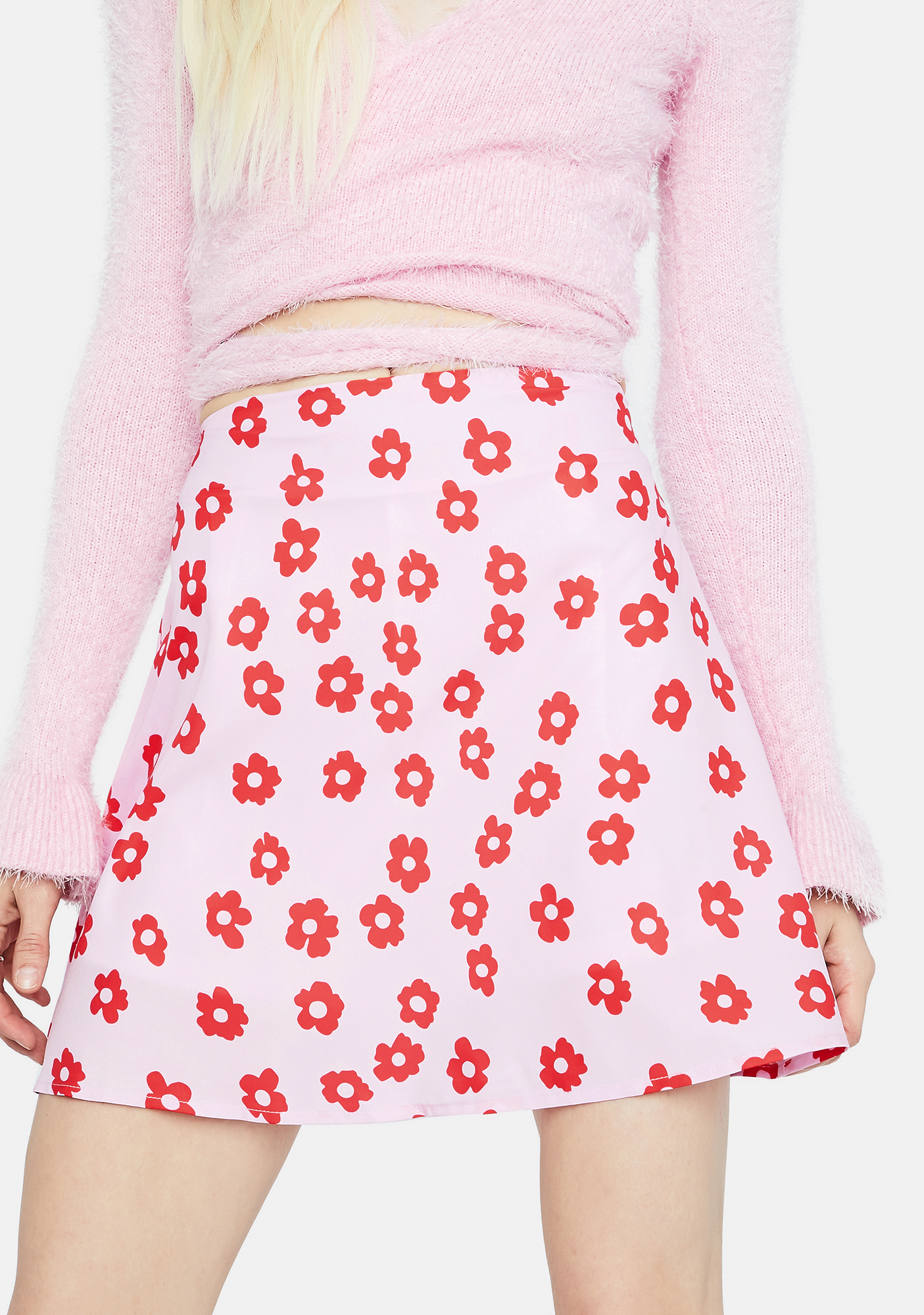 flower skirt red
