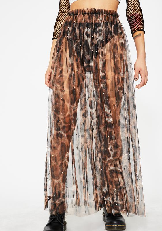 leopard tulle skirt
