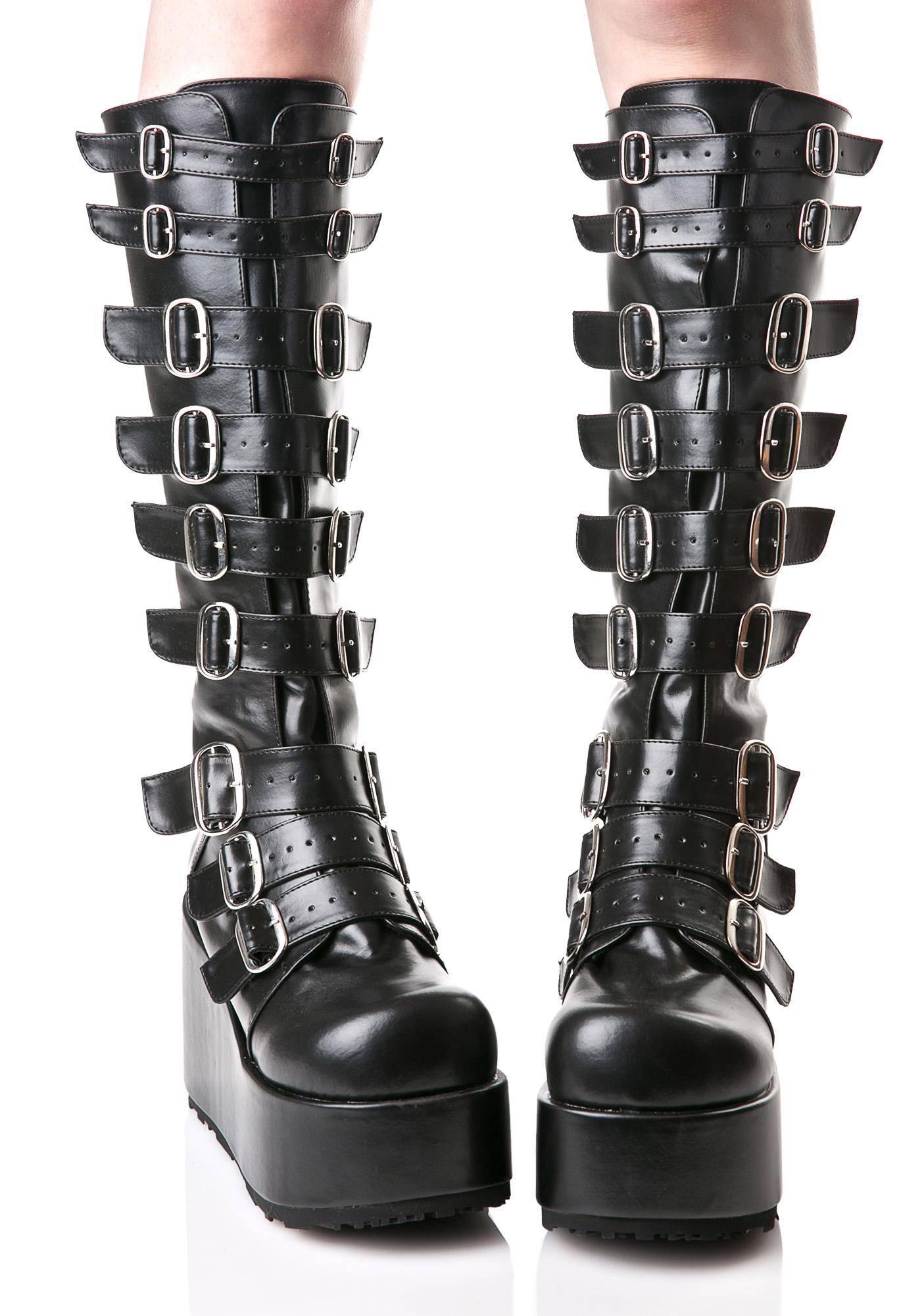 Demonia Concord Buckle Platform Boots | Dolls Kill