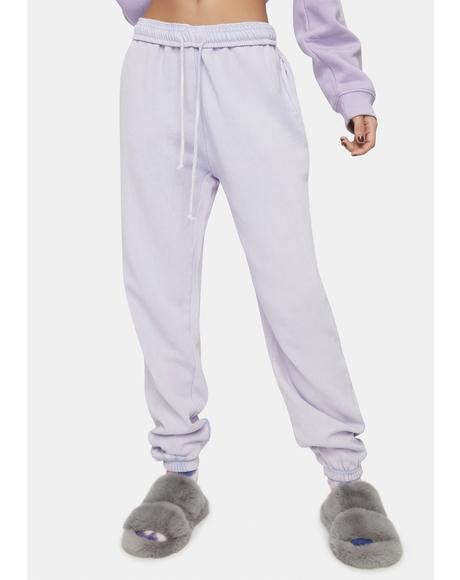 lilac tie dye joggers