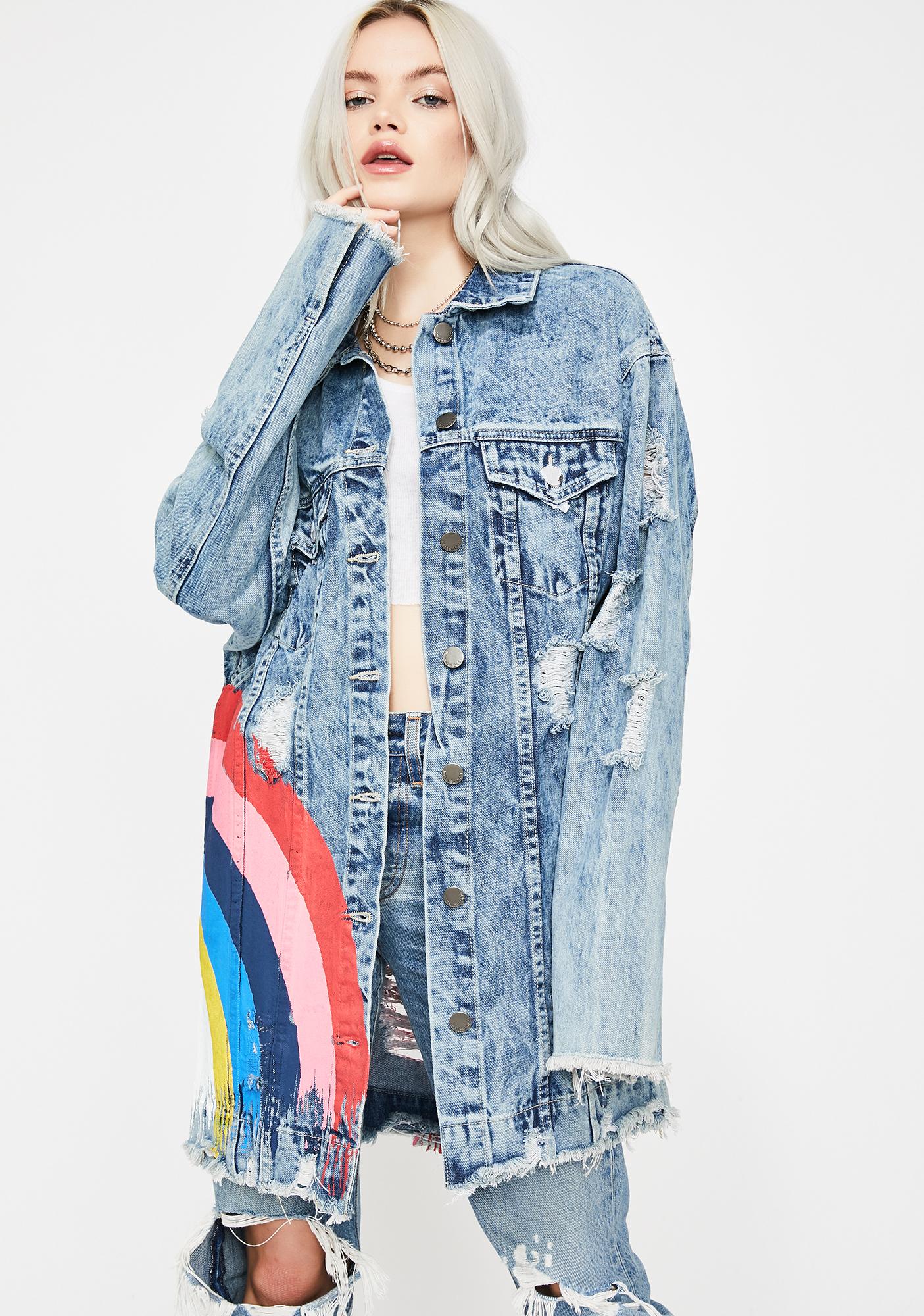 all we need is love denim jacket