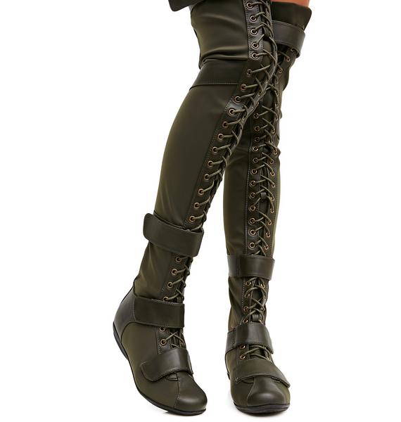 Over The Knee Lace Up Boots | Dolls Kill