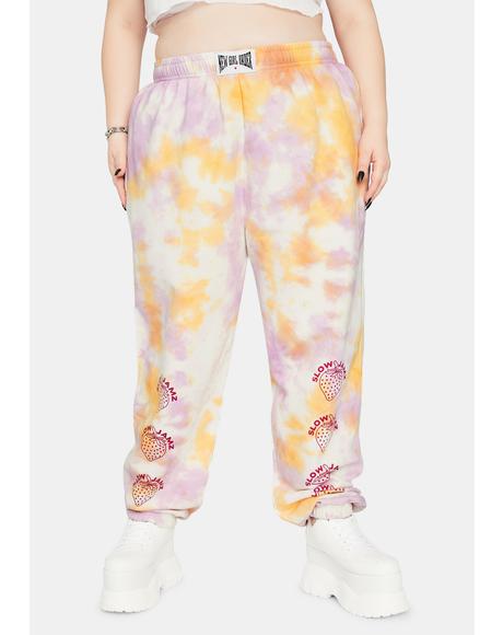 cartoon print two tone sweatpants