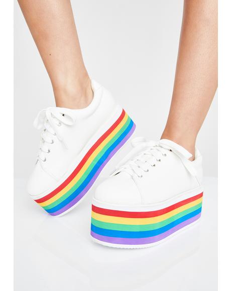 rainbow platform shoes