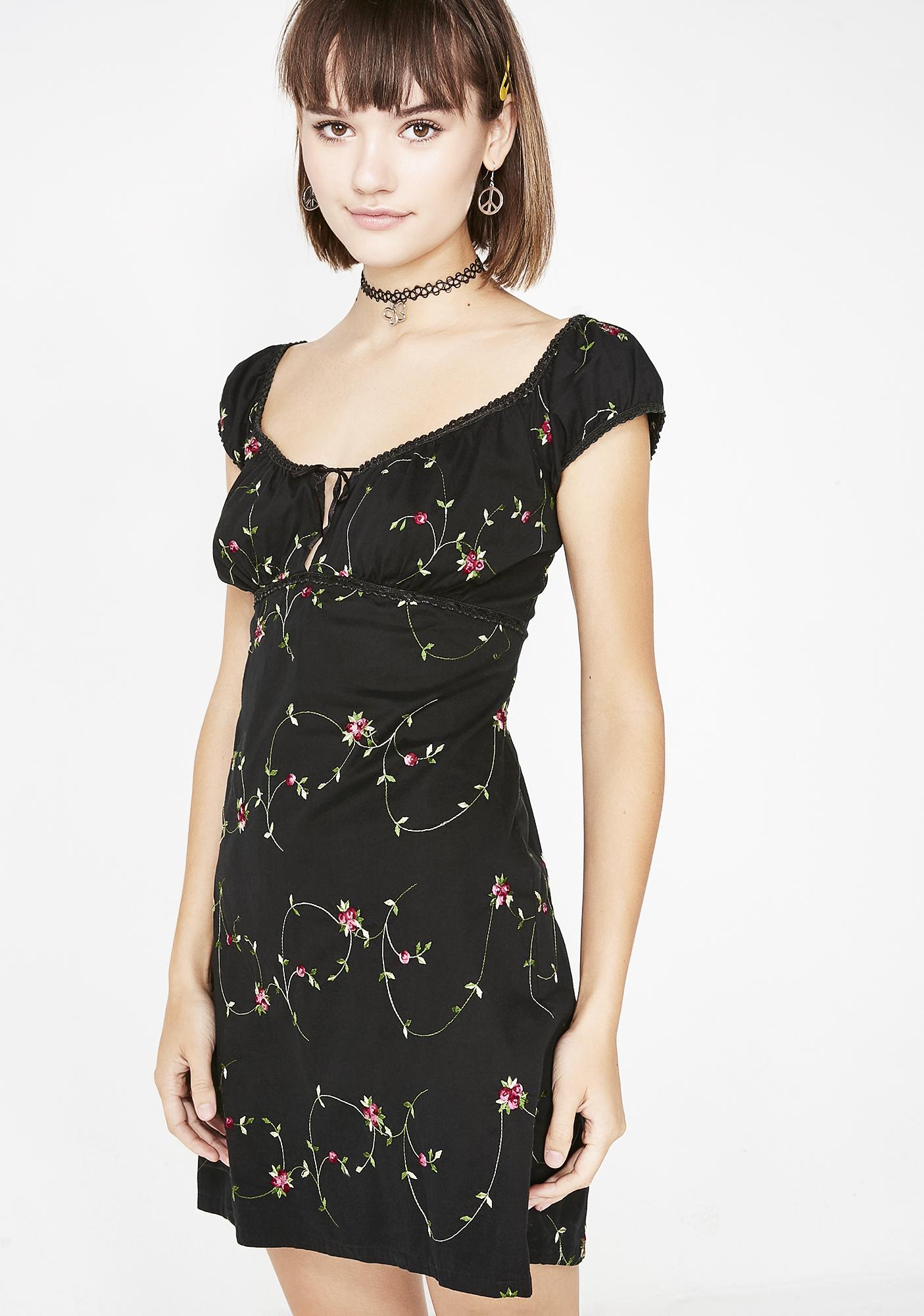 90s Floral Mini Dress White Rayon Vintage Small