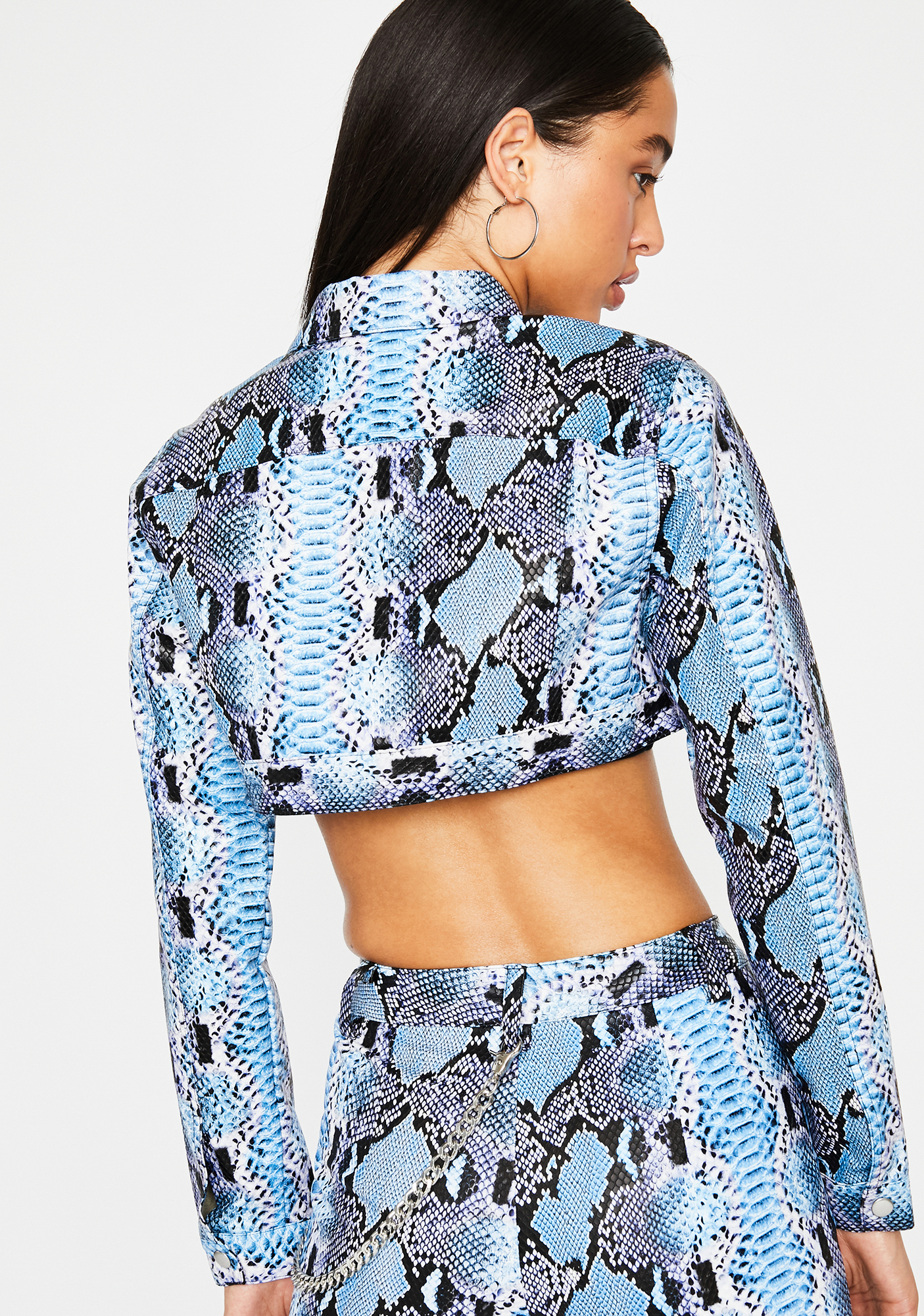 snakeskin cropped jacket