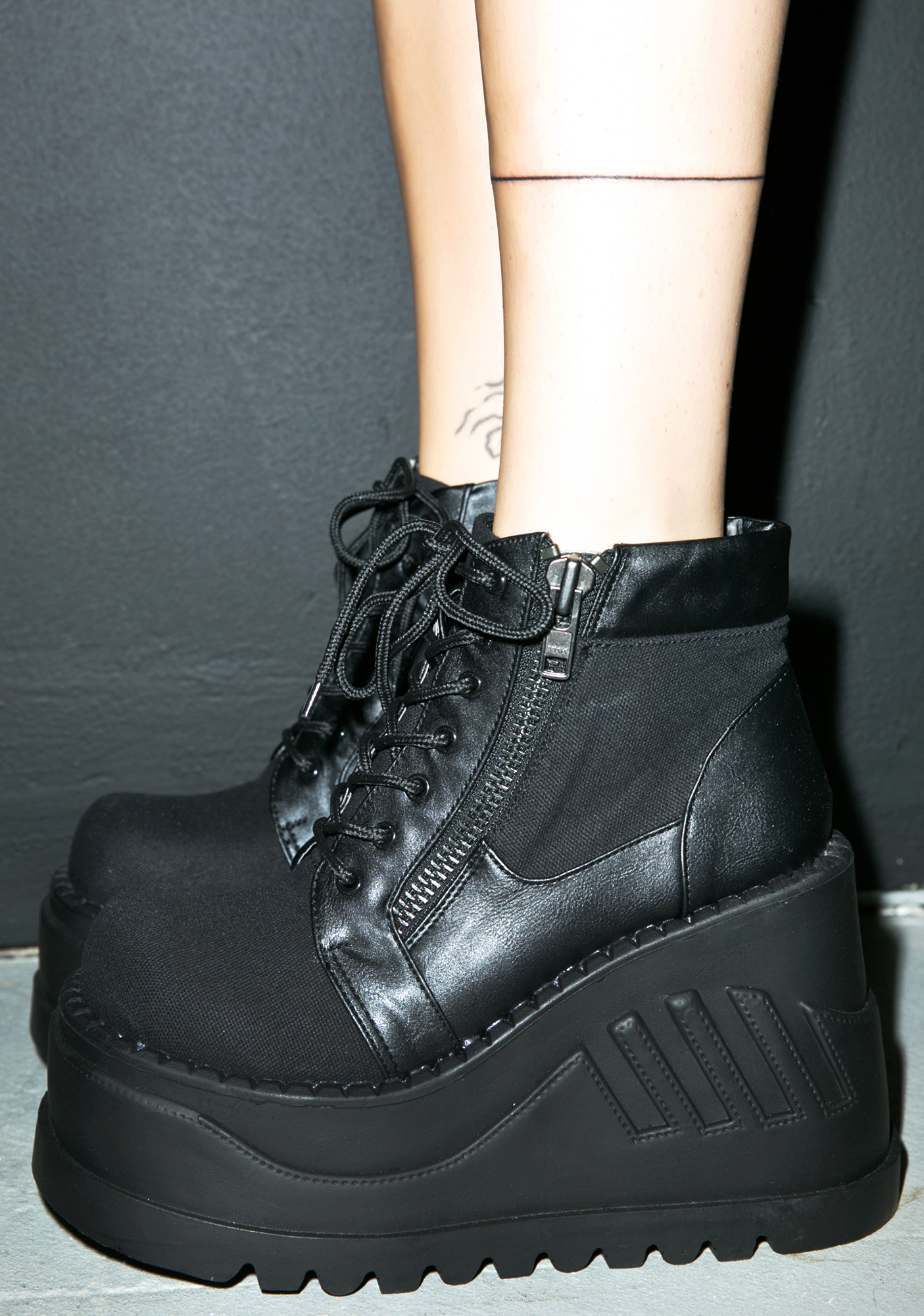 chunky platform black trainers