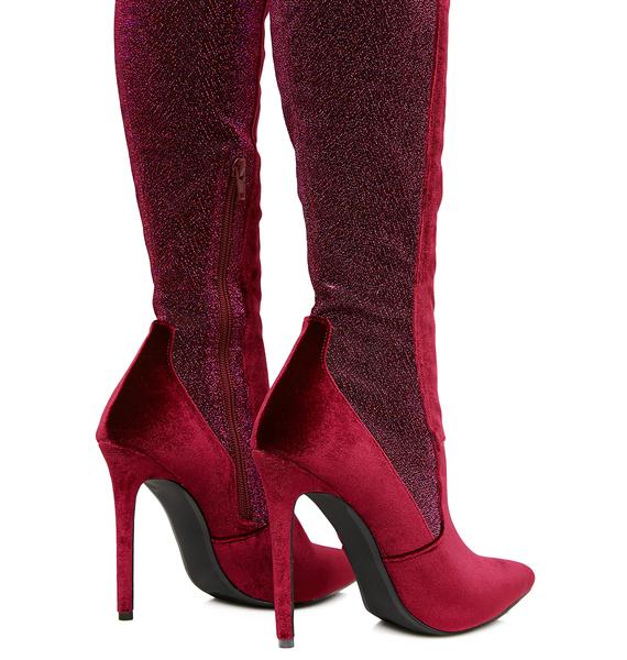 high burgundy boots