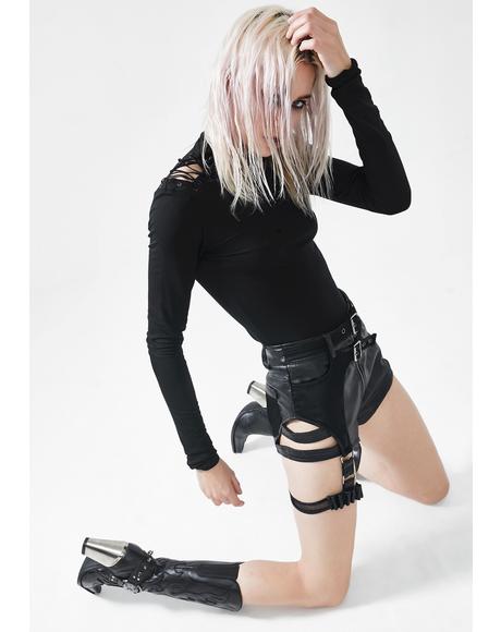 Lace Up Turtleneck Top