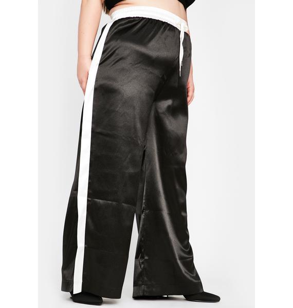 satin track pants