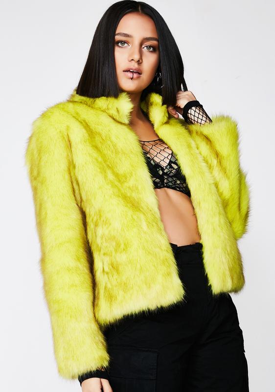 neon fur jacket