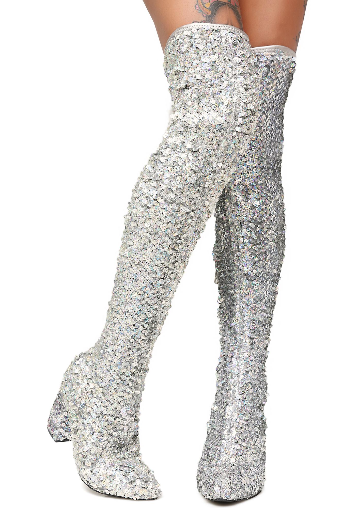 Current Mood Sequin Thigh High Boots 