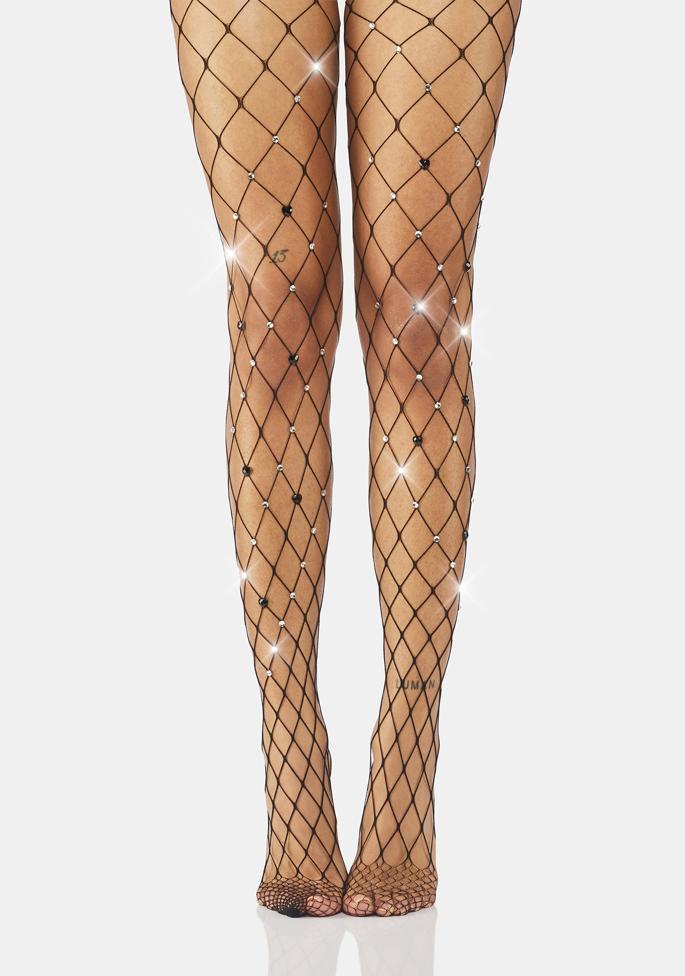 all over rhinestone fishnet tights