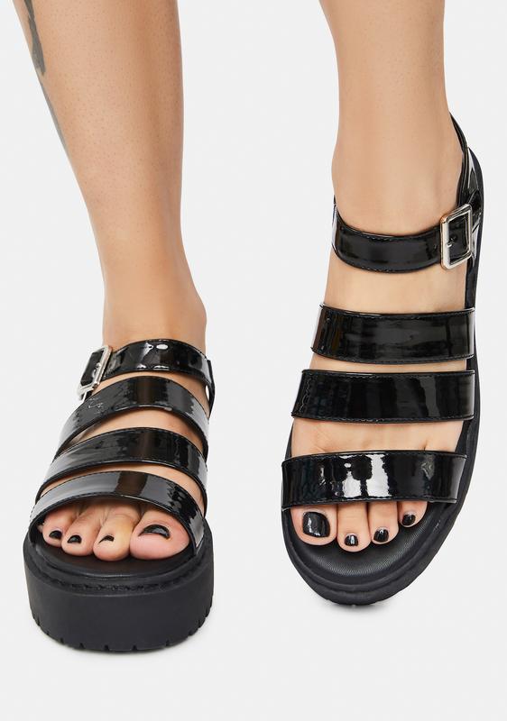 black platform gladiator sandals