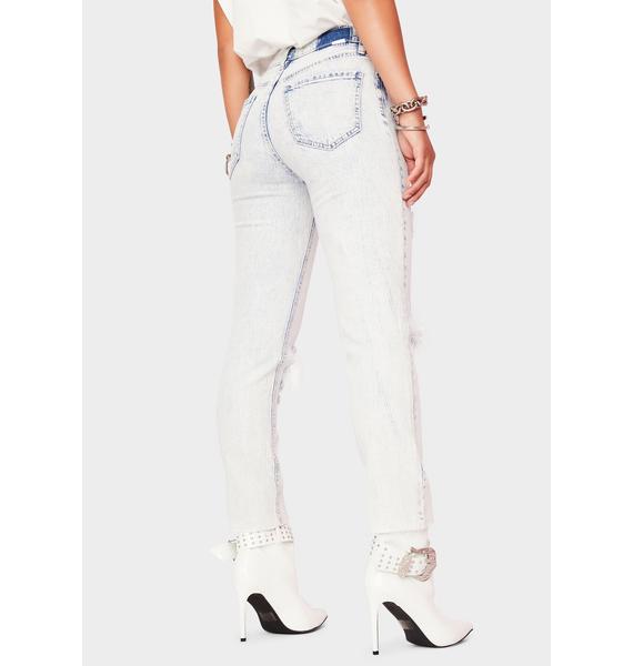 Daze Partly Cloudy Straight Up Distressed Denim Jeans | Dolls Kill