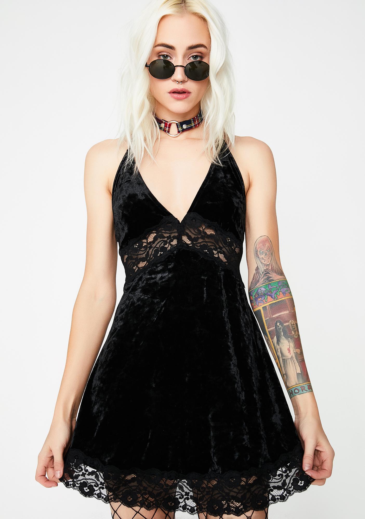 Lace Trimmed Velvet Dress | Dolls Kill