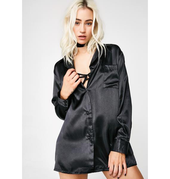 satin button up sleep shirt