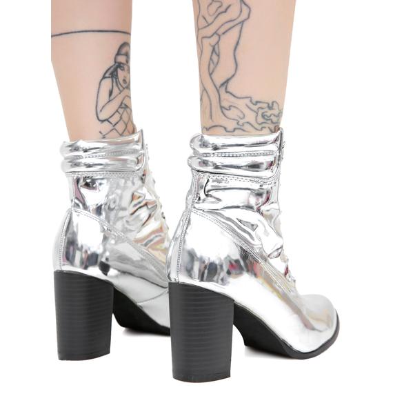 silver lace up boots
