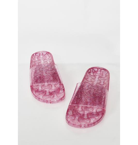 hot pink jelly slides